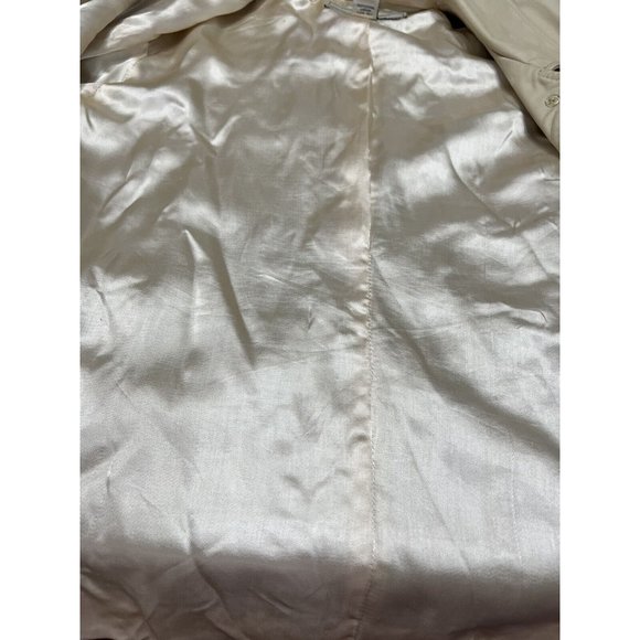 Vintage 90s Y2K Gap Leather Jacket Women Sz Small Cream Beige Button Front - Picture 8 of 9